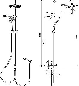 Душевая система Ideal Standard IDEALRAIN BC747XG купить в интернет-магазине сантехники Sanbest