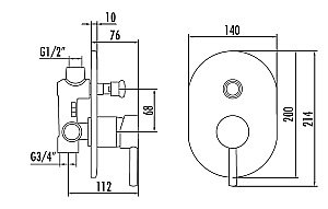 Cмеситель для душа скрытого монтажа CREAVIT BT.DFC2398 купить в интернет-магазине сантехники Sanbest