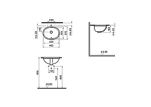 Раковина встраиваемая Vitra Arkitekt 42 6039B003-0012 белая купить в интернет-магазине Sanbest