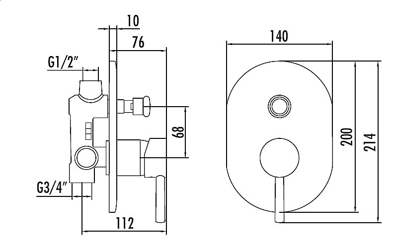 Cмеситель для душа скрытого монтажа CREAVIT BT.DFC2398 купить в интернет-магазине сантехники Sanbest