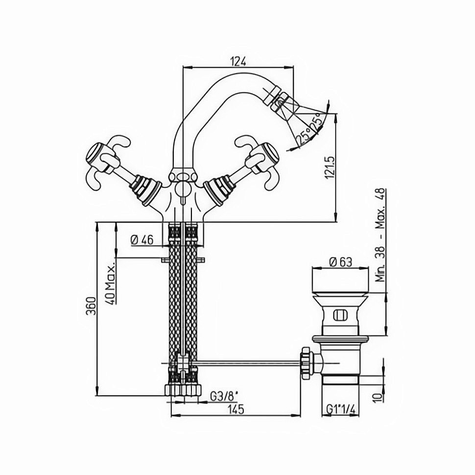 Смеситель для биде PAINI Ornellaia 87CR251 хром купить в интернет-магазине сантехники Sanbest