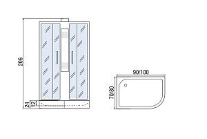 Душевая кабина Мономах Б/К 90/80/24 МЗ купить в интернет-магазине Sanbest