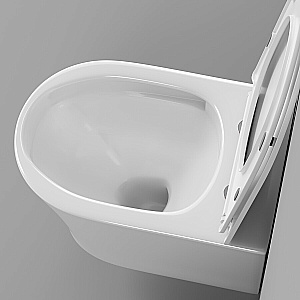 Унитаз подвесной Grossman Thin Rim GR-5604SQ белый, безободковый, с крышкой микролифт, слив торнадо купить в интернет-магазине Sanbest