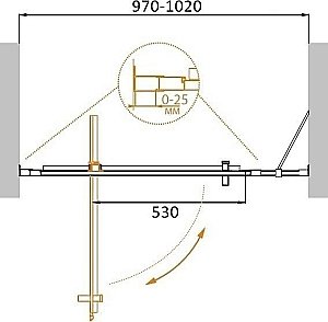 Душевая дверь Cezares MOLVENO BA-11-80+20 прозрачный 100x190 купить в интернет-магазине Sanbest