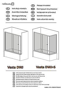 Шторка для ванны Radaway Vesta DWJ+S 140x80 купить в интернет-магазине Sanbest