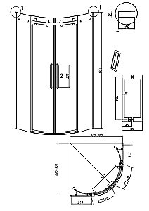 Душевой уголок Grossman Classic 301.K33.04.1010.21.10 100x100 стекло тонированное/профиль черный матовый купить в интернет-магазине Sanbest