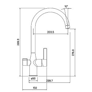 Смеситель для кухни Iddis Pure PURBLFJi05 черный матовый купить в интернет-магазине сантехники Sanbest