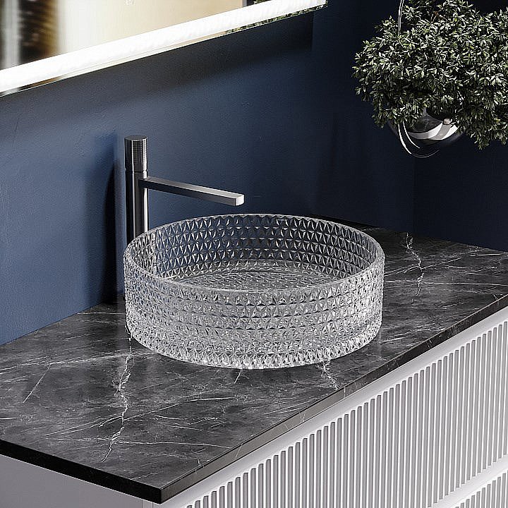 Раковина Ceramica Nova Cristal 36 CN6062 прозрачная купить в интернет-магазине Sanbest