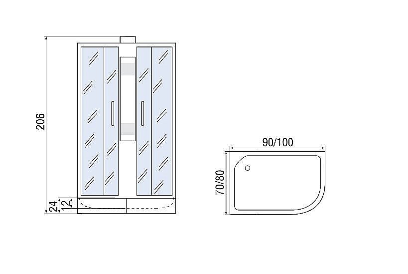 Душевая кабина Мономах Б/К 90/80/24 МЗ купить в интернет-магазине Sanbest