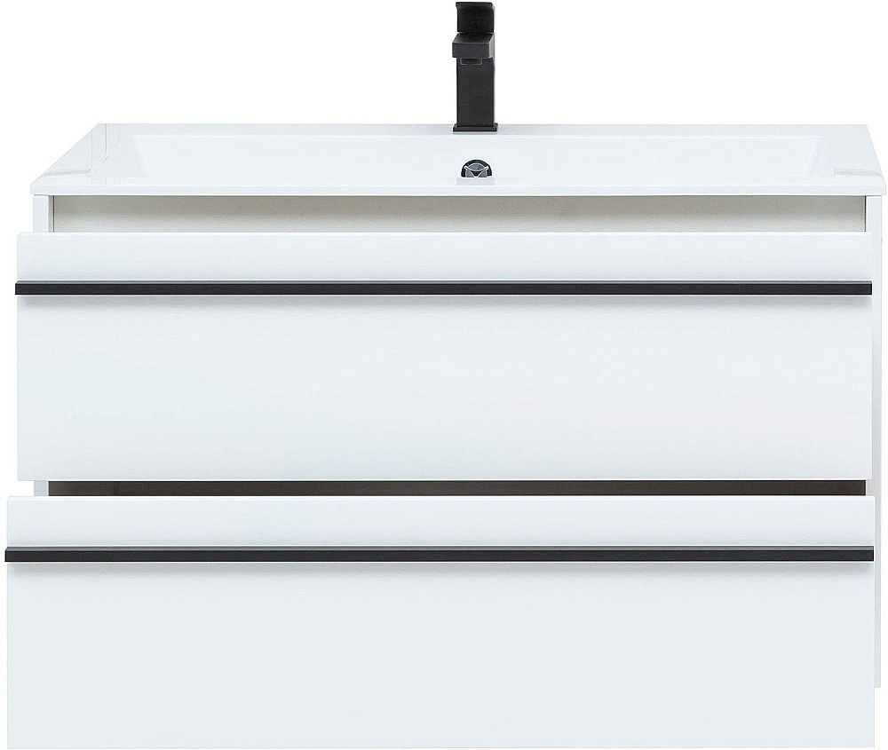 Тумба с раковиной Aquanet Lino 90 белая матовая для ванной в интернет-магазине Sanbest