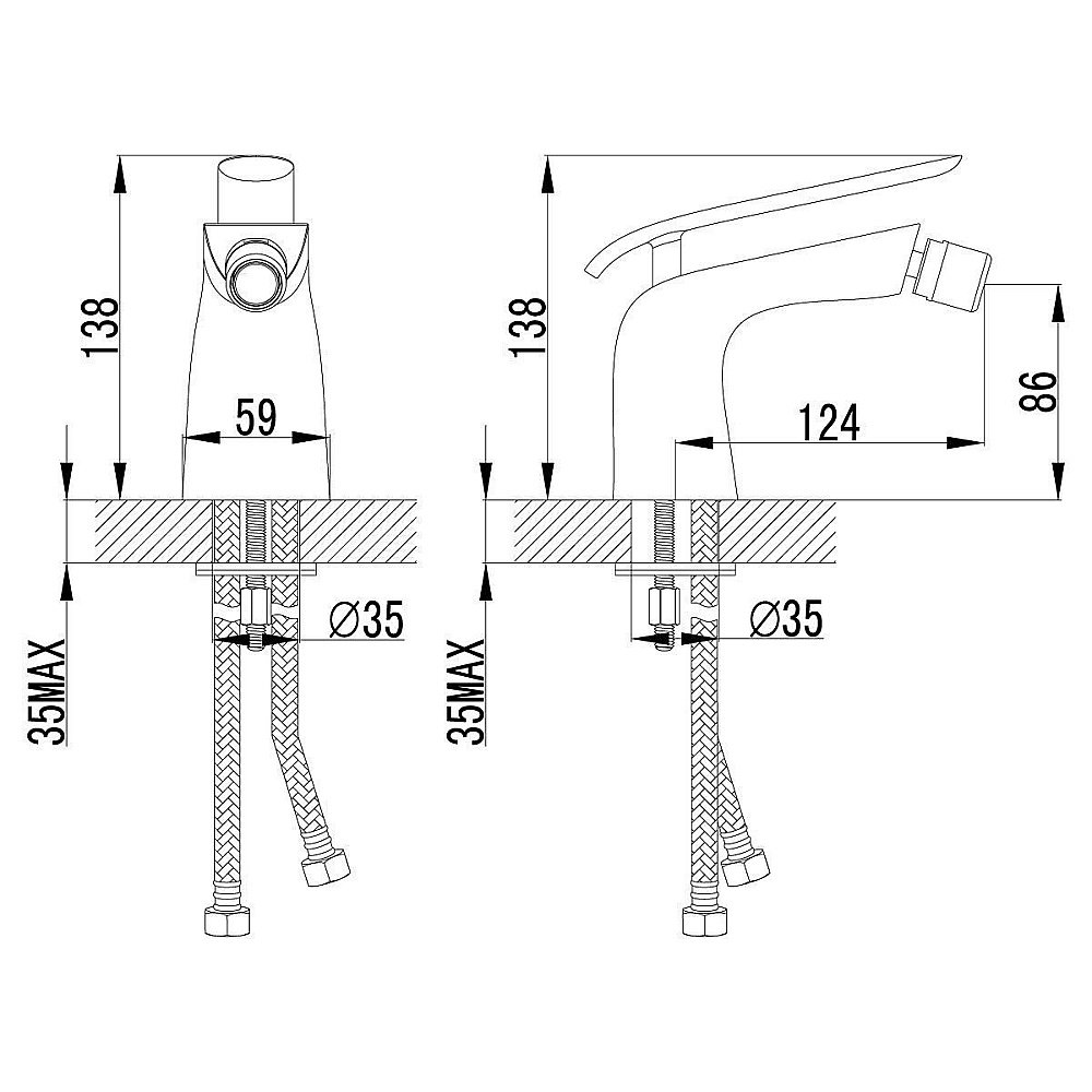 Смеситель для биде Lemark Melange LM4908CW купить в интернет-магазине сантехники Sanbest