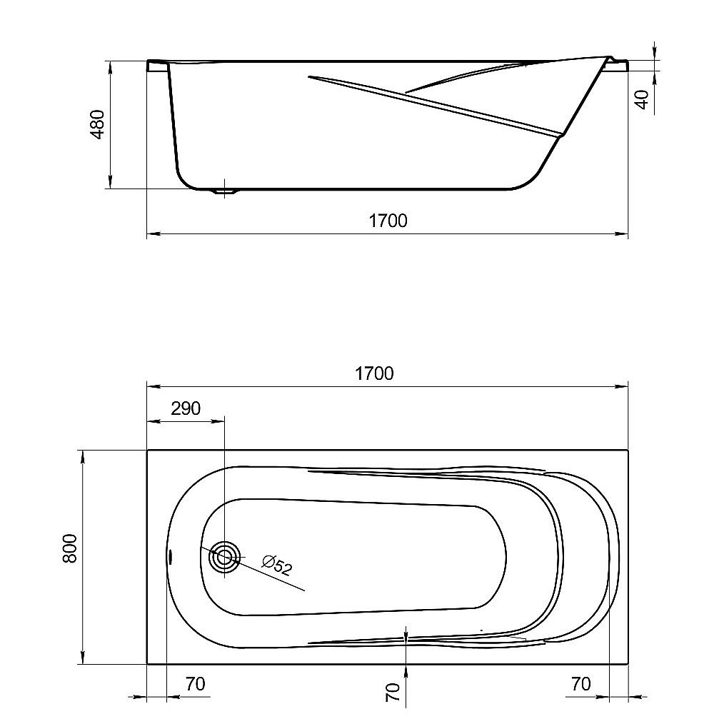 Ванна акриловая Santek Касабланка 170x80 1.WH30.2.441 белая купить в интернет-магазине Sanbest
