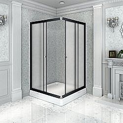 Душевой угол Радомир Дрим 90x110 черный профиль/стекло матовое правый купить в интернет-магазине сантехники Sanbest