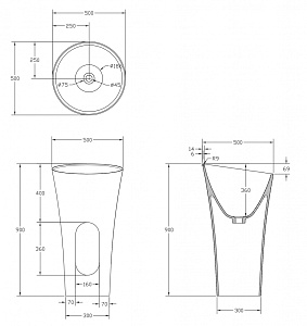 Раковина Abber Stein AS2509-H белая матовая купить в интернет-магазине Sanbest