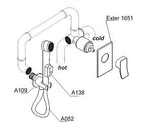 Гигиенический душ WasserKRAFT Exter A01652 купить в интернет-магазине сантехники Sanbest