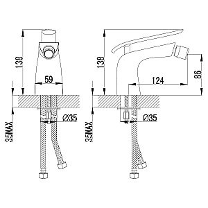 Смеситель для биде Lemark Melange LM4908CW купить в интернет-магазине сантехники Sanbest
