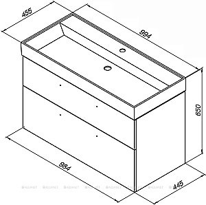 Тумба с раковиной Aquanet Nova 249923 100 дуб рошелье для ванной в интернет-магазине Sanbest