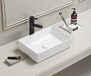 Раковина накладная Gid Geometrico 45 N1204 51225 белая купить в интернет-магазине Sanbest