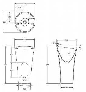 Раковина Abber Stein AS2509-H белая матовая купить в интернет-магазине Sanbest