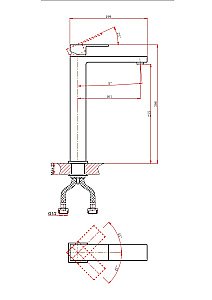 Смеситель для раковины D&K Bayern.Liszt DA1512007 золото матовое купить в интернет-магазине сантехники Sanbest