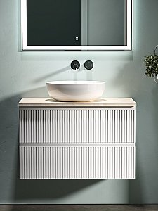 Тумба с раковиной Sancos SNOB R 80 со столешницей, белая матовый для ванной в интернет-магазине Sanbest