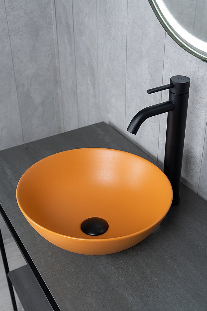 Раковина накладная Gid 9081orm оранжевая матовая купить в интернет-магазине Sanbest