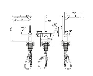 Смеситель для кухни Paulmark Serpentine Se213222-LG светлое золото купить в интернет-магазине сантехники Sanbest