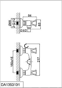 Смеситель для душа D&K Hessen Grimm DA1383101 купить в интернет-магазине сантехники Sanbest