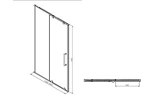 Душевая дверь Royal Bath BERN-S 140 RB 140-T-BL стекло прозрачное/профиль черный купить в интернет-магазине Sanbest