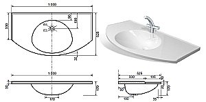 Раковина Эстет Флорида 100 цвет по RAL купить в интернет-магазине Sanbest