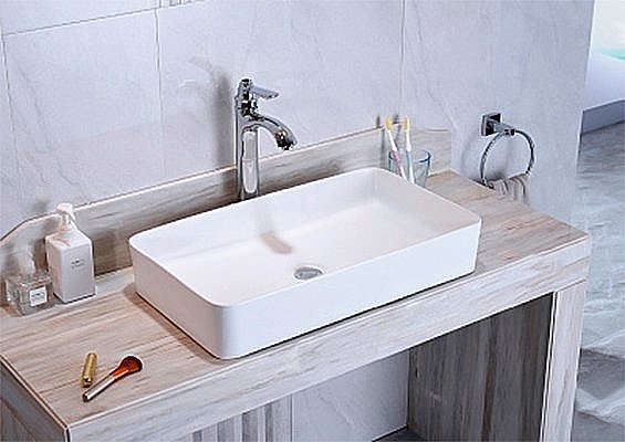 Раковина накладная CeramaLux N 60,5 9396MW белая матовая купить в интернет-магазине Sanbest