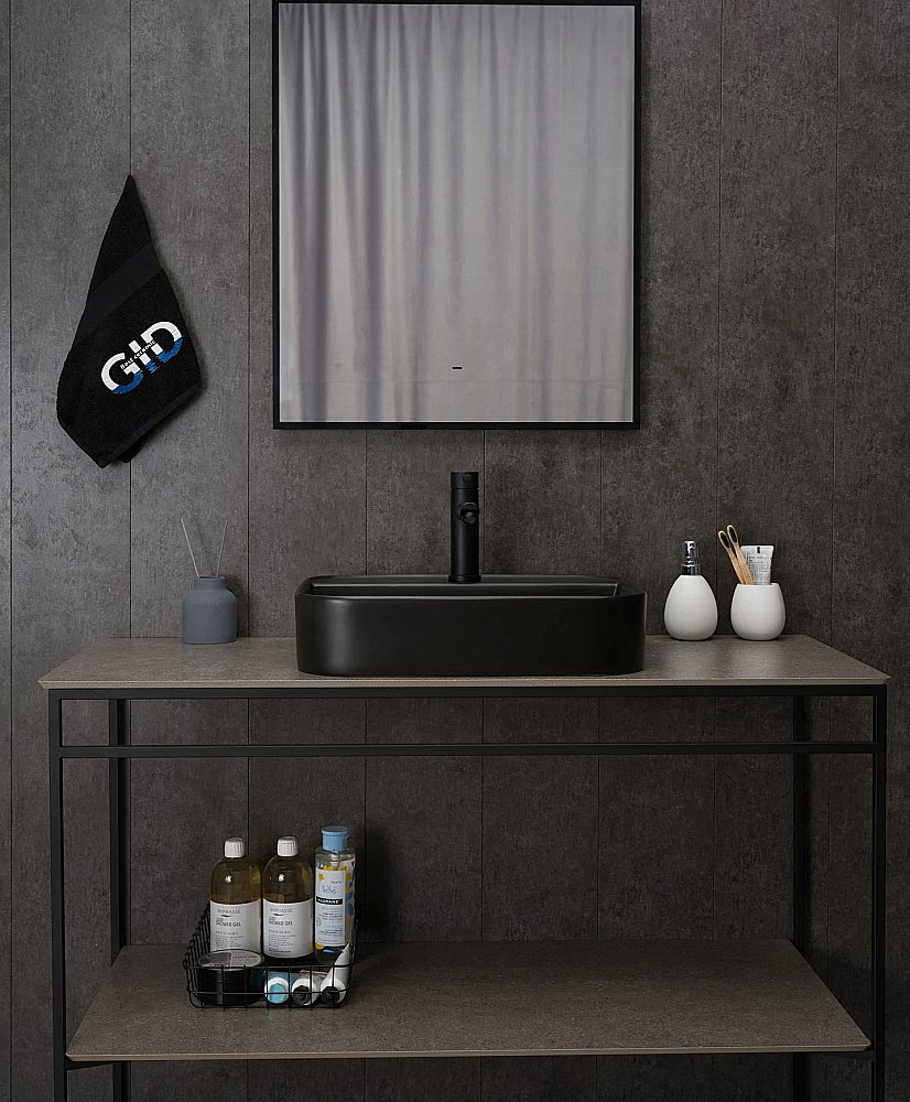 Раковина накладная Gid Geometrico 50 Bm9550 53364 черная матовая купить в интернет-магазине Sanbest