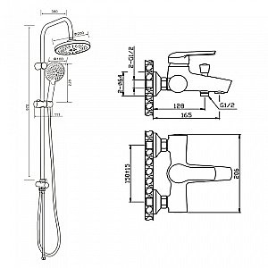 Душевая система Orange Tony M54-933cr хром купить в интернет-магазине сантехники Sanbest