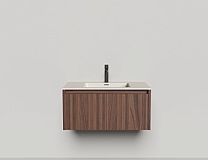 Тумба с раковиной Salini Domino 27D308ON 80 шпон Tabu/Onda Plus гладкий фасад для ванной в интернет-магазине Sanbest