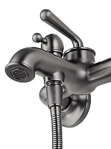 Смеситель для ванны с душем WONZON & WOGHAND STEAM, Темный графит (WW-88639008-BGM) купить в интернет-магазине сантехники Sanbest