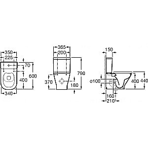 Унитаз напольный Roca The Gap 34273700H безободковый, с бачком купить в интернет-магазине Sanbest