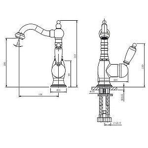 Смеситель для раковины Caprigo Adria Uno Metal 02M-524-vot бронза купить в интернет-магазине сантехники Sanbest