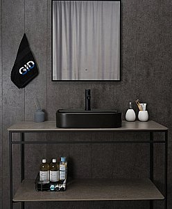 Раковина накладная Gid Geometrico 50 Bm9550 53364 черная матовая купить в интернет-магазине Sanbest