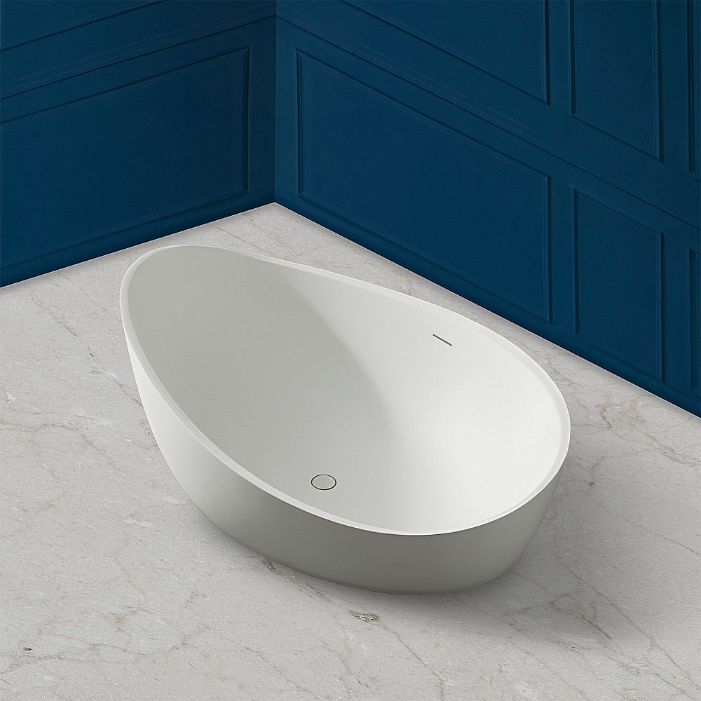 Ванна из искусственного камня ABBER Stein AS9639 180х110 белая матовая купить в интернет-магазине Sanbest