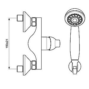 Смеситель для душа Vidima Fine BA387AA купить в интернет-магазине сантехники Sanbest