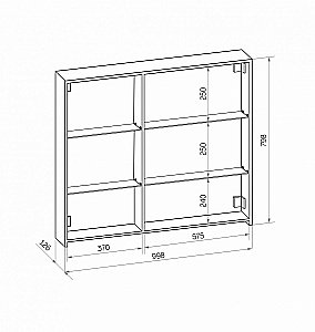Зеркальный шкаф с подсветкой Art&Max TECHNO AM-Tec-1000-800-2D-F-Nero купить в интернет-магазине сантехники Sanbest