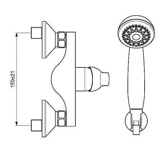 Смеситель для душа Vidima Fine BA387AA купить в интернет-магазине сантехники Sanbest