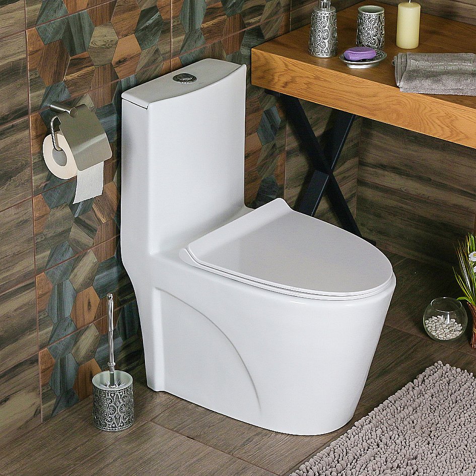 Унитаз моноблок Melana MLN-2010 белый, с крышкой микролифт, безободковый купить в интернет-магазине Sanbest