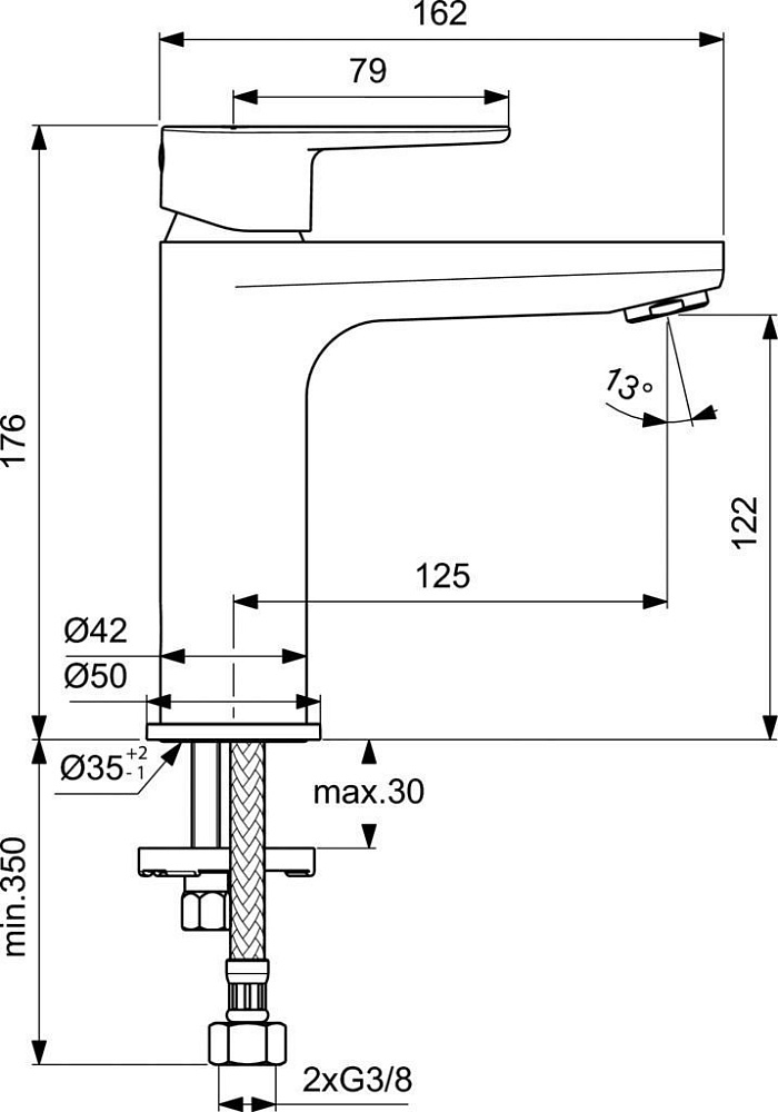 Смеситель для раковины Ideal Standard CERAFINE O BC554XG купить в интернет-магазине сантехники Sanbest