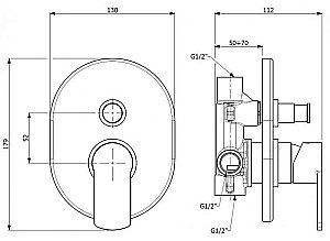 Смеситель для душа Cezares Glam VDIM черный матовый купить в интернет-магазине сантехники Sanbest