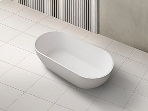 Ванна из искусственного камня ABBER Stein AS9613-1.7 170х75 белая матовая купить в интернет-магазине Sanbest