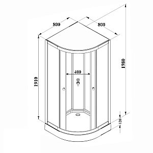 Душевая кабина Parly Bianco BETT831 80х80 стекло матовое/профиль матовый хром купить в интернет-магазине Sanbest