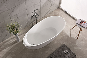 Ванна из искусственного камня TIMO solid MARI1700 170х80 белая купить в интернет-магазине Sanbest