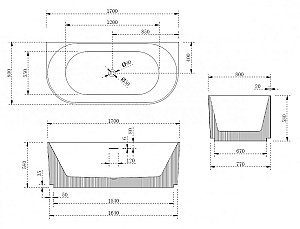 Акриловая ванна Abber AB9330-1.7 170х80 купить в интернет-магазине Sanbest