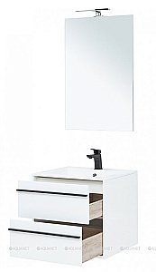 Тумба с раковиной Aquanet Lino 60 белый матовый для ванной в интернет-магазине Sanbest